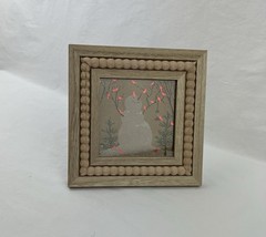 Greenbrier Framed Art Snowman with Shiny Red Cardinals Birds 6.25”x6.25”