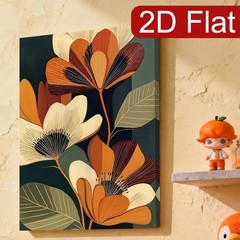 Bohemian Abstract Floral Canvas Wall Art, Mid-Century Modern Home Decor