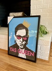 RBG “Yas Queen” Andy Warhol Style Silk Screen Type Framed Print Wall Art 16×20
