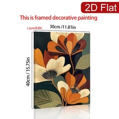 Bohemian Abstract Floral Canvas Wall Art, Mid-Century Modern Home Decor