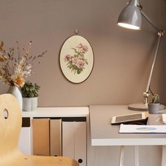 Pink Rose Floral Oval Wall Art Decor, Cottagecore Flower Canvas Prints Artwor…