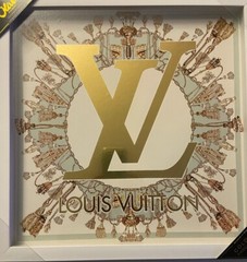 Oliver Gal Louis Vuitton LV Monogram Canvas Fashion Wall Art 16”x16” Rare Print