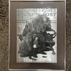 Vtg Saturday Evening Post Dufex Foil Print In Silver Frame. Rare. NormanRockwell