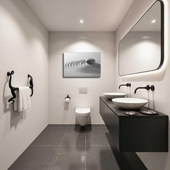 BJYCHG Zen Pictures for Bathroom Black 12″L x 18″W, Black, White, and Gray