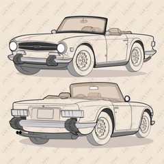 1974 Triumph TR6 12 in. x 12 in. Poster