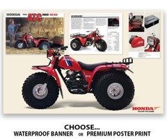 1984 Honda ATC 200 Big Red Flyer Poster Banner OEM Brochure Specs Picture Art