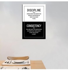 WYJDFART Inspirational Wall Art Discipline Consistency 12L» x 18W» A-ONE-32
