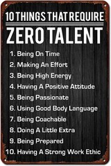 Tin Metal Signs 10 Things That Require Zero Talent Wall Art Motivational Poster