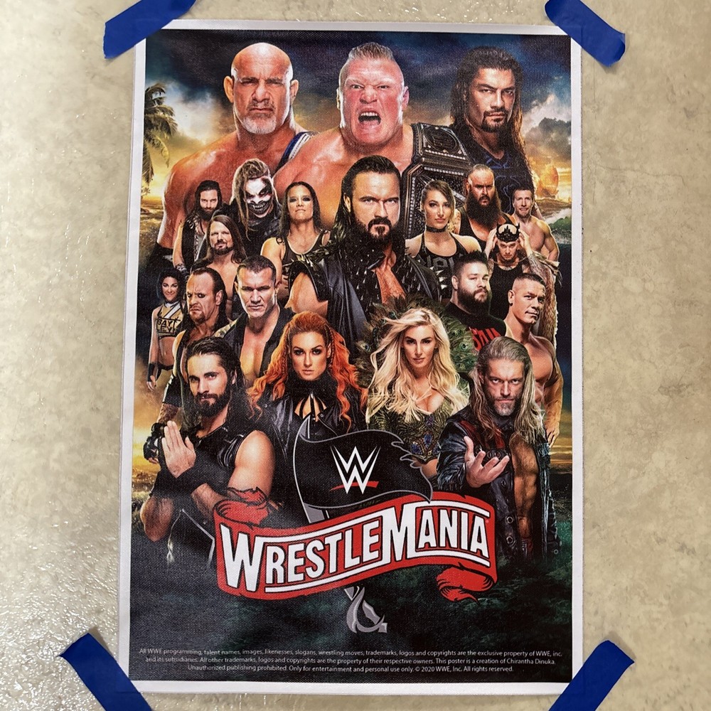 Wrestle Mania 2020 Pro Wrestling ✅ Man Cave Canvas Poster Wall Art ✅ 12×18 in
