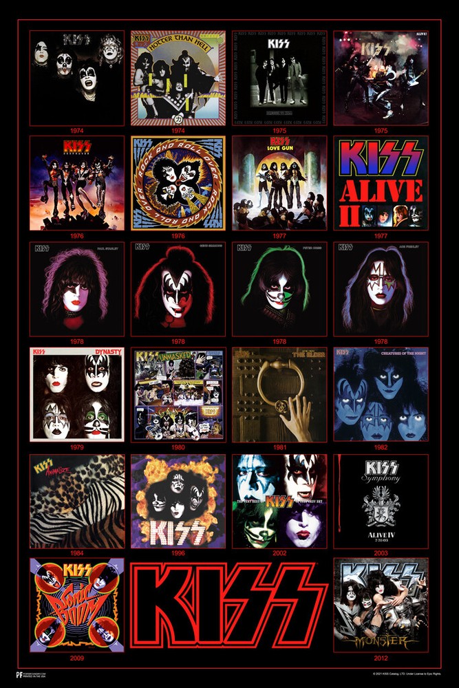 Kiss Poster Album Covers Records Vinyl Destroyer Heavy Metal Music Poster 12×18