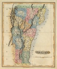 1823 State Map of Vermont Historic Wall Art Poster Print Decor Lucas Fielding