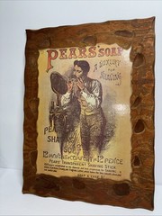 Bathroom Art Pears Soap Brand Repo ,12 X 16 On Distressed Wood ,men’s Decor