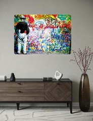 BANKSY “Life Is Beautiful” Reproduction on Canvas ready To Hang 26 x 40 Inches