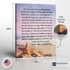 Starfish Story Canvas Frame, Starfish Gifts, Motivational Canvas Art