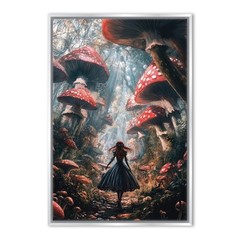 Alice In Wonderland Canvas Wall Art, Gothic Decor, Extra Large Mushroom Forest
