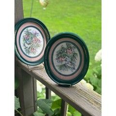 Home Interior Vintage Oval Framed Hummingbird & Honeysuckle Don Kent Set 1994