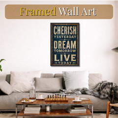 Vintage Rustic Framed Wall Art 11×17 Inspirational Motivation Quote Poster Decor