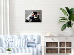 Monkey With Headphones of Banksy DJ Chimp Pop Art Cool Ape Canvas Prints