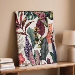 Colorful Tropical Leaves Canvas Wall Art Abstract Botanical Nature Print Home