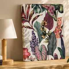 Colorful Tropical Leaves Canvas Wall Art Abstract Botanical Nature Print Home
