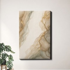 Neutral alcohol ink marble gold veins Poster Print fluid abstract art