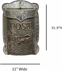 Vintage Style Post Box Nostalgic Charm Home Décor Farmhouse Design (Galvanize)