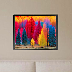 Stunning Spring Fores Landscape Wall Art Print With Frame Home Decor Picture