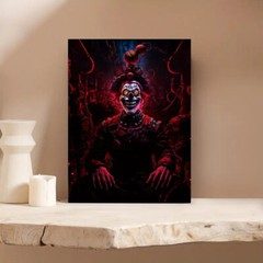 Scary Haunted Clown Canvas Print Halloween Horror FRAMED ART 12×16″ US SELLER