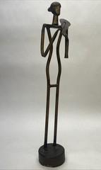 Bronze Art Sculptures Modern Musical Set Flute Cymbals Violin Stick Figures