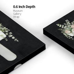 Bathroom Wall Art Set of 3 Canvas Prints 12×12 Inch Stretched Modern Floral B…