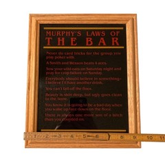 Murphys Laws Of The Bar Framed Vintage Humor Print Wall Art