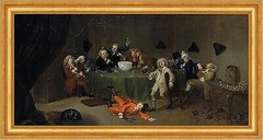 A Midnight Modern Conversation William Hogarth Family Dispute B A3 03515 Framed
