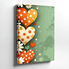 Wall Art Floral Heart Print Polka Dot Daisy Poster Romantic Mint Green Decor
