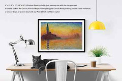San Giorgio Maggiore Sunset In Venice Monet Reproduction Print, 4 x 6″-16 x 24″