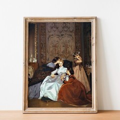 The Hesitant Fiancee Victorian Woman Lady Painting 1800s Wall Art Poster Print