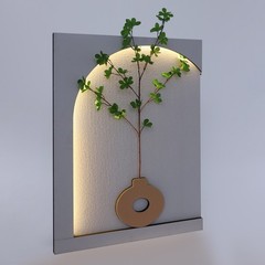 20W Plants Decor Electric Sandstone Painting Wall Decoration with LED Light