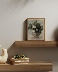 Framed Canvas Prints Art Vintage Decor, Home Eclectic Roses in Vase Classical…