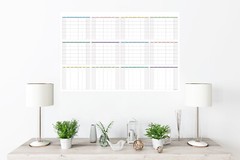 Large Undated Wall Calendar Annual Planner, 36″ x 24″ or 24″ x 16″