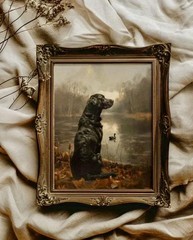 Black Labrador – Duck Hunter On Canvas – 8×10”