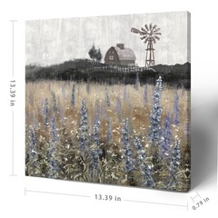 Vintage Farmhouse Canvas Print, Gallery Wrapped Wall Art, Retro Countryside F…
