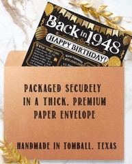 78th Birthday Decorations 1948 Back in 1948 Poster 11×14 Unframed Party Gift