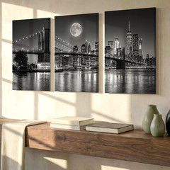 3 Pieces New York City Skyline Large Wall Art Set for Living Room Set Of 3