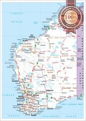 WESTERN AUSTRALIA WA STATE ROADS MAP OF AUS WALL CHART PRINT PREMIUM POSTER