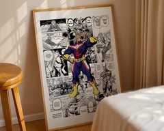 All Might Manga Panels Poster | My Hero Academia Anime Wall Art Print
