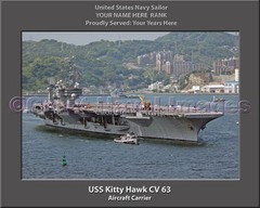 USS Kitty Hawk CV 63 Personalized Canvas Ship Photo 3 Print Navy Veteran Gift