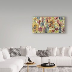 12 X 24 in May Garden’ Canvas Art Flowers Gallery-Wrapped Canvas Art Multicolor