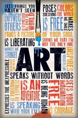 Art Speaks Without Words Motivational Classroom Poster Teacher Wall Art 16×24