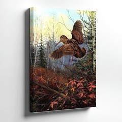 Farmhouse Canvas Woodland Bird Flying Woodcock Forest Modern Office Home Print
