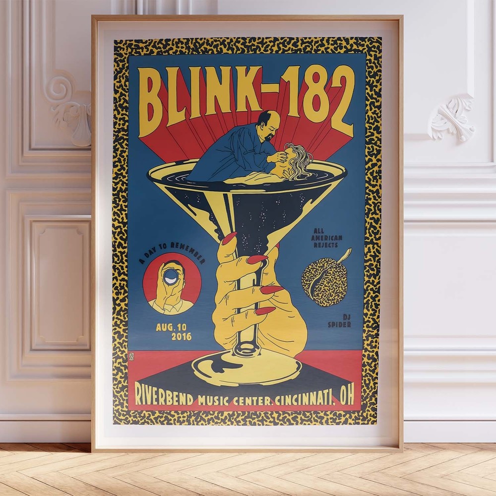 Blink-182 Concert Poster Wall Art A0 Large Print Decor Illustrative