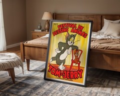 Tom and Jerry Movie Poster French Vintage Cartoon Animation Film Art Print